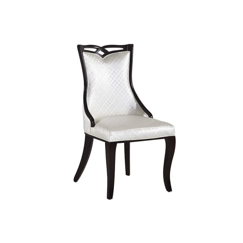 Black/White Faux Leather Upholstered Wood Frame Dining Chair, Set of 2, Sturdy Dining Chair for Dining Rooms - 17.5