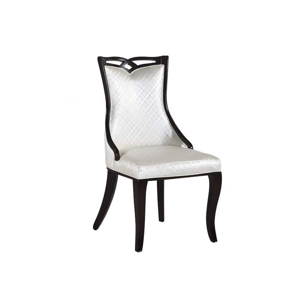 Black/White Faux Leather Upholstered Wood Frame Dining Chair, Set of 2, Sturdy Dining Chair for Dining Rooms - 17.5
