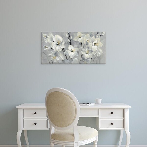 Easy Art Prints Silvia Vassileva's 'Flowers on Gray' Premium Canvas Art