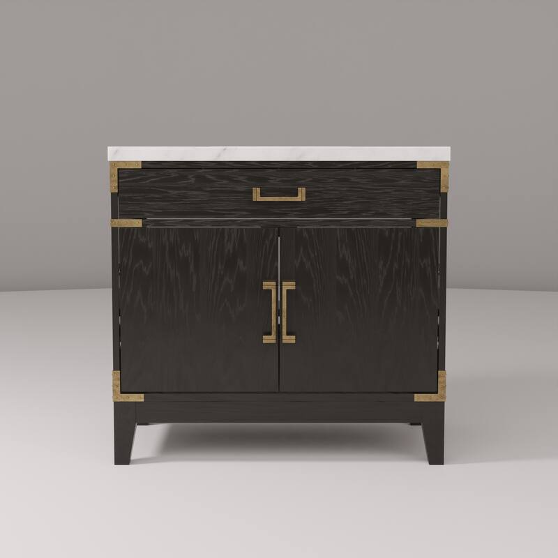 Laurel Bath Vanity with Carrara Marble Top and Sink