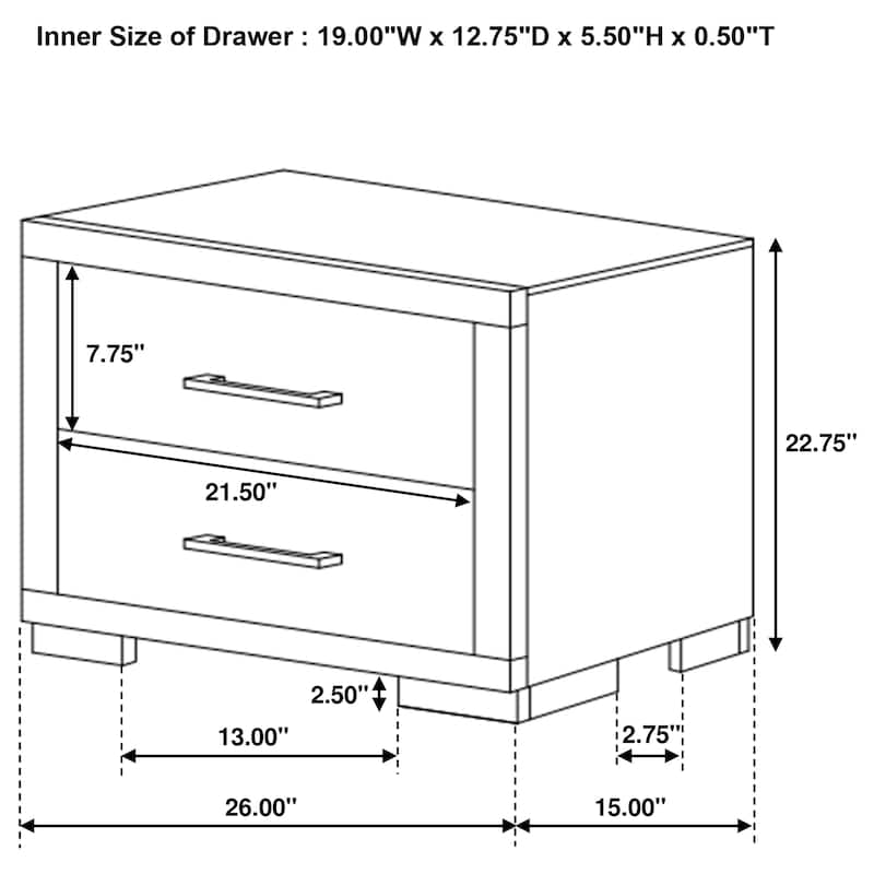 Jessica 5-piece Platform Bedroom Set with LED Light