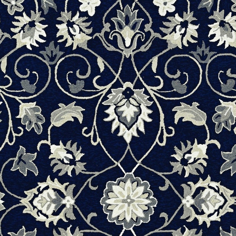 Alvan Graceful Floral Weather Resistant Classic Elegance Hand-Woven Outdoor Rug