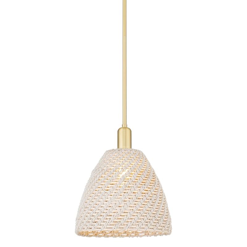 Innovations Lighting 716-1S-14-12 Natural Ballston Dome Pendant - Satin Gold / Natural
