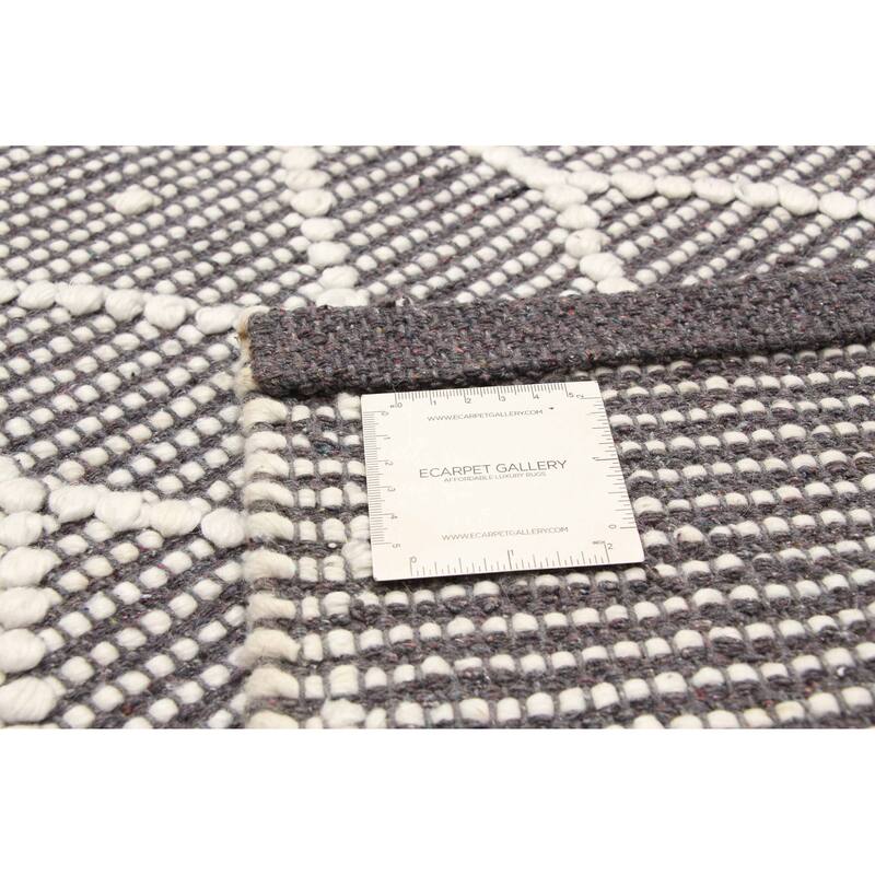 ECARPETGALLERY Braid weave Sienna Grey Wool Rug - 6'0 x 9'0