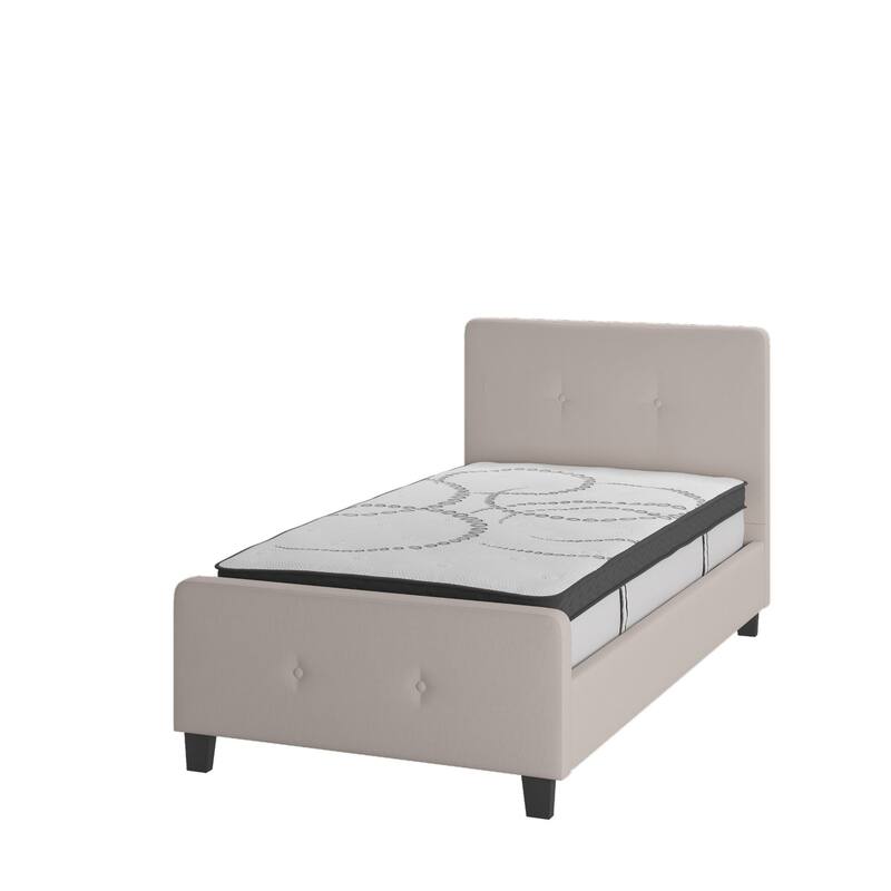 Tufted Platform Bed with 10 Inch Pocket Spring Mattress