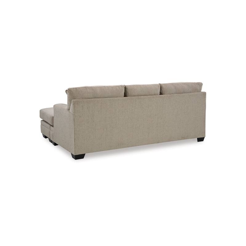 Ead Sectional Sofa Reversible Chaise, 4 Pillows, Taupe Brown Polyester