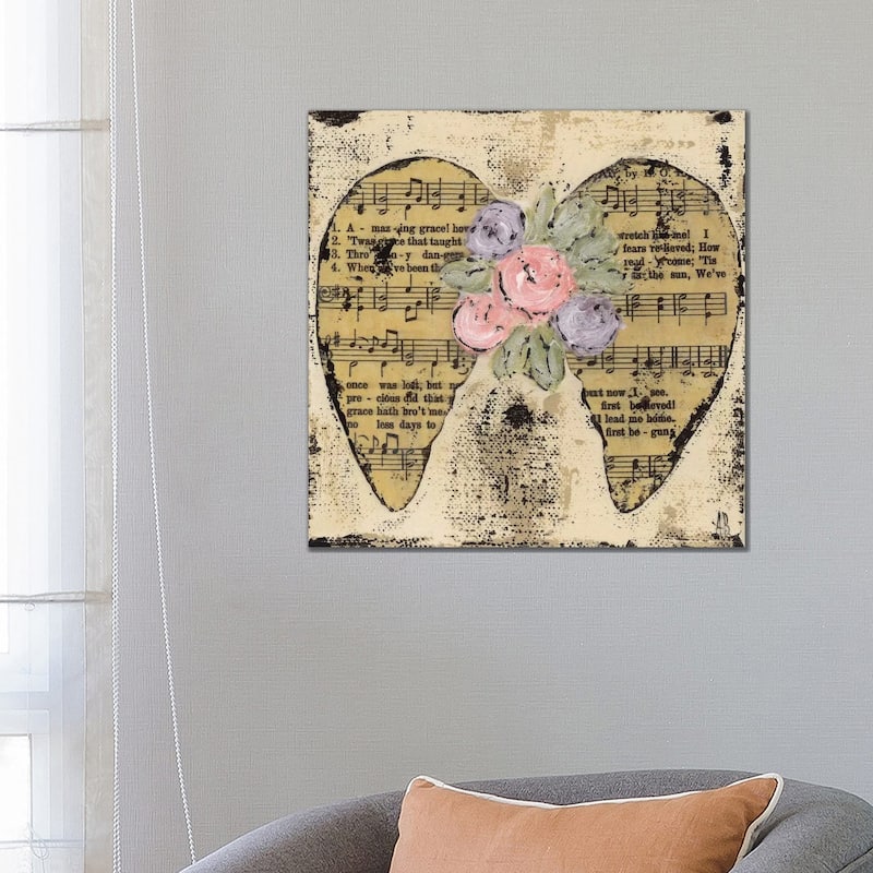 iCanvas "Amazing Grace Floral" by Ashley Bradley Canvas Print - 26x26x1.5