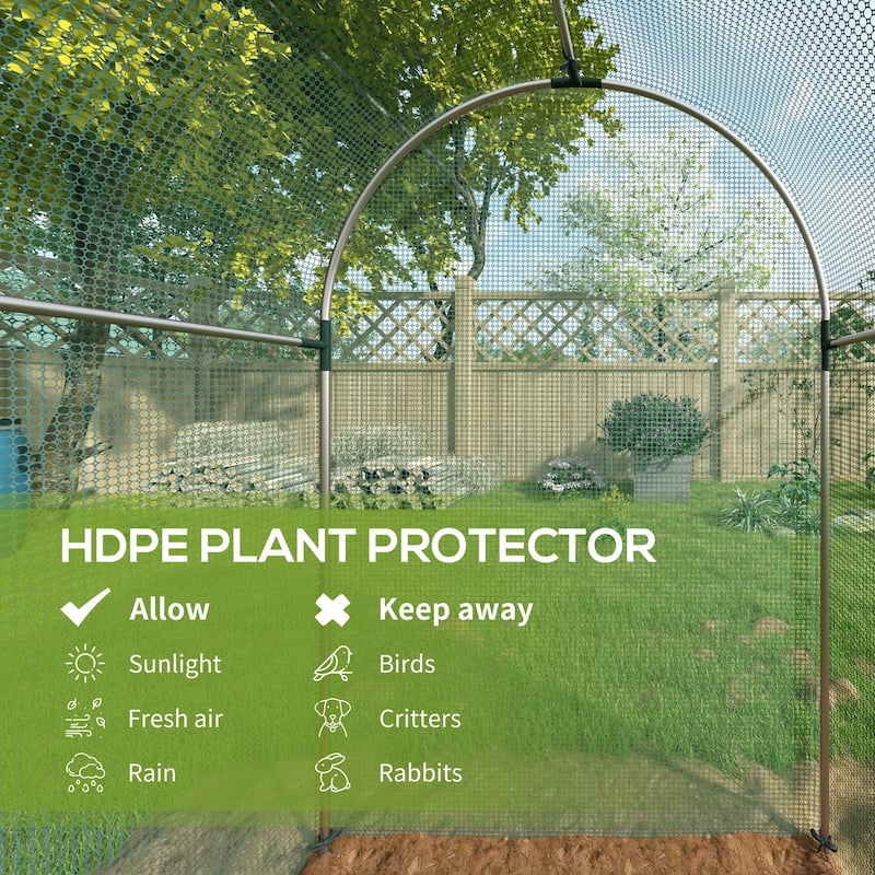Outsunny 4' x 8' Crop Cage, Plant Protection Tent with Zippered Door and Galvanized Steel Frame, Fruit Cage Netting Cover