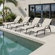 preview thumbnail 62 of 81, Outdoor Patio Lounger Aluminum Adjustable Chaise Lounge Chairs with Arms (Set of 2/4) - See Picture MILANOCHAR, 4PC