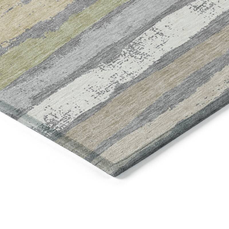 HomeRoots Striped Transitional Rectangle Outdoor Rug