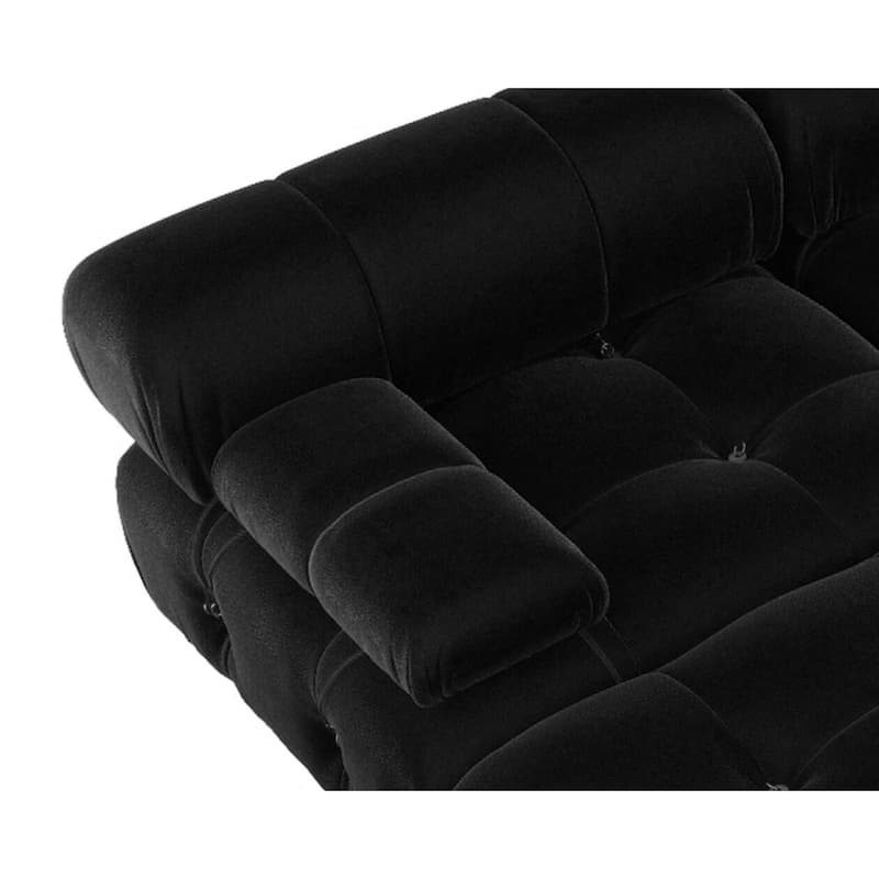 138" Convertible Modular Sectional Sofa, U-Shaped Minimalist Velvet Sofas Couches