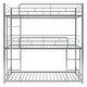 preview thumbnail 9 of 16, Twin Size Steel Triple Bunk Bed with Full-Length Guardrails and Two Ladders
