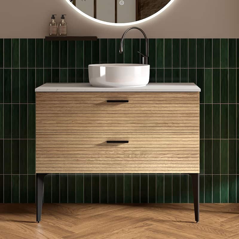 CITTANEO Emilia 30'' Modern Freestanding Bathroom Vanity with Vessel Sink - 36''