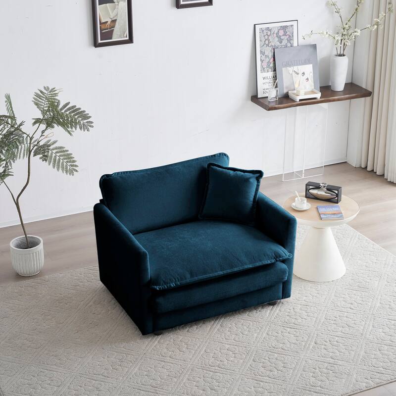3-Piece Chenille Sofa Set (Loveseat + Chair) with Plush Cushions