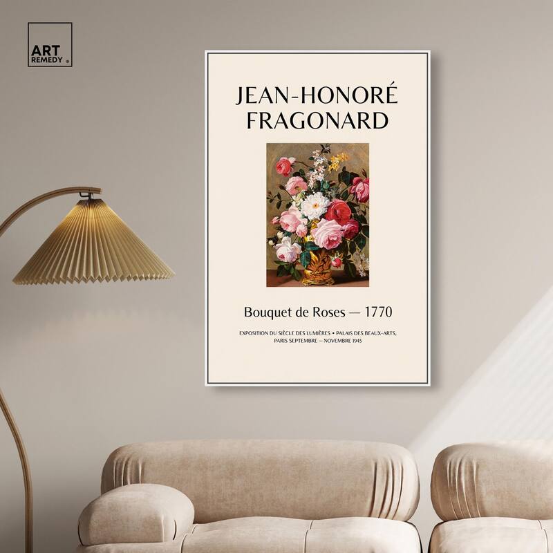 Roses in a Golden Vase Canvas by Art Remedy