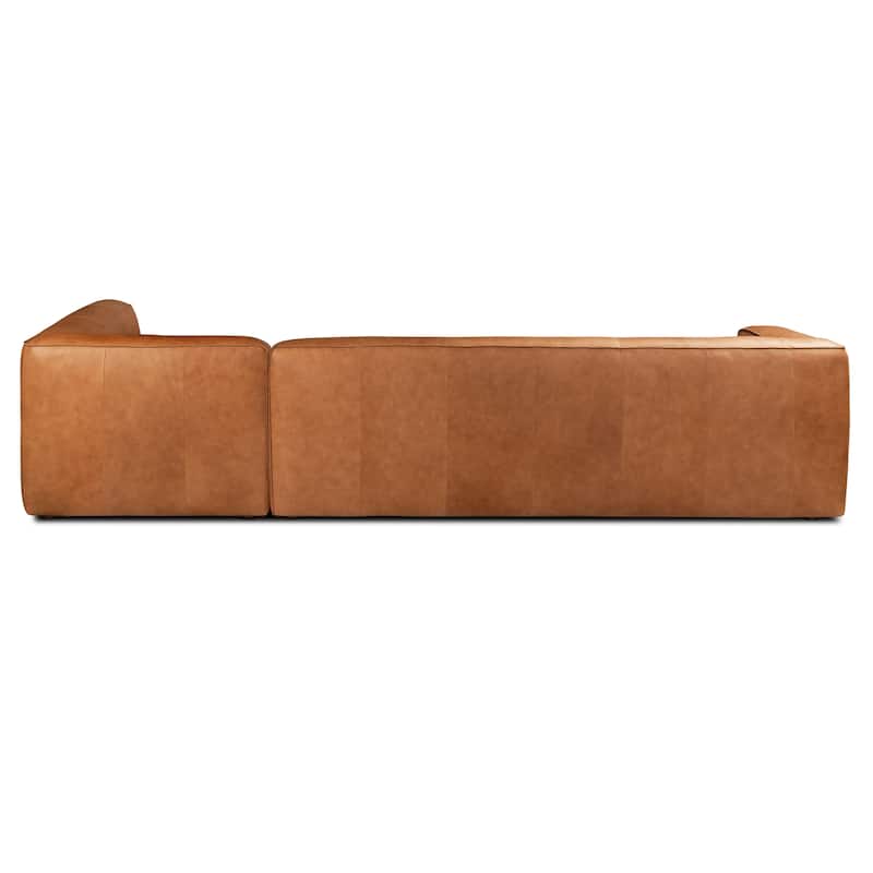 Poly & Bark Piazza Reversible Corner Sectional Sofa in Saddle Tan