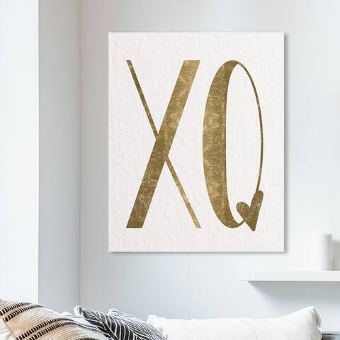 Oliver Gal 'Love is Two Letter' Typography and Quotes Wall Art Canvas Print - Gold, White