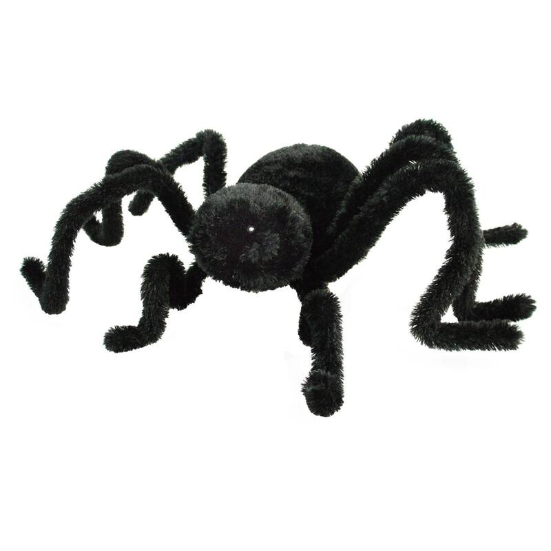Haunted Hill Farm 36 In. Aimatronic Crawler Spider, Indoor/Outdoor Halloween Decoration, Flashing Blue Eyes, Battery-Operated