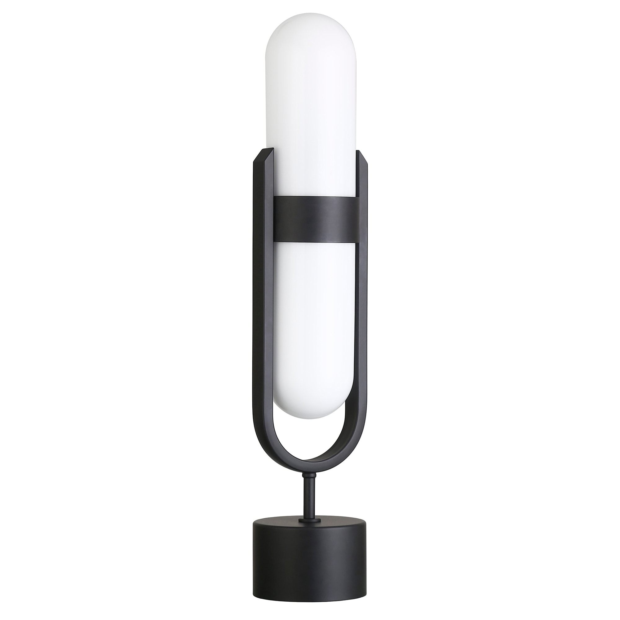 Blair Pill-Shaped Table Lamp with Milk Glass Shade - 25" Tall