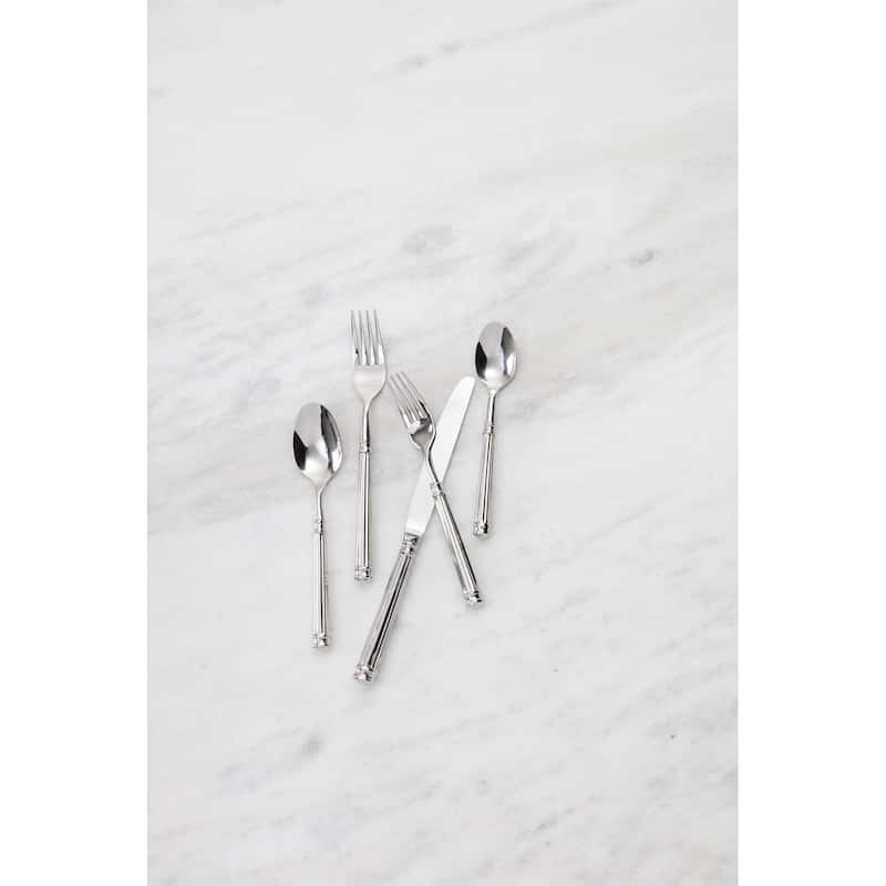 Fortessa Nyssa 18/10 Stainless Steel, 5PC Flatware Set (Service for 1), Silver - 5 Piece Set