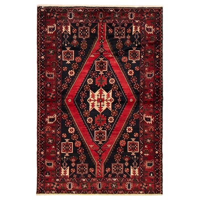 ECARPETGALLERY Hand-knotted Andelz Navy Wool Rug - 4'6 x 6'9