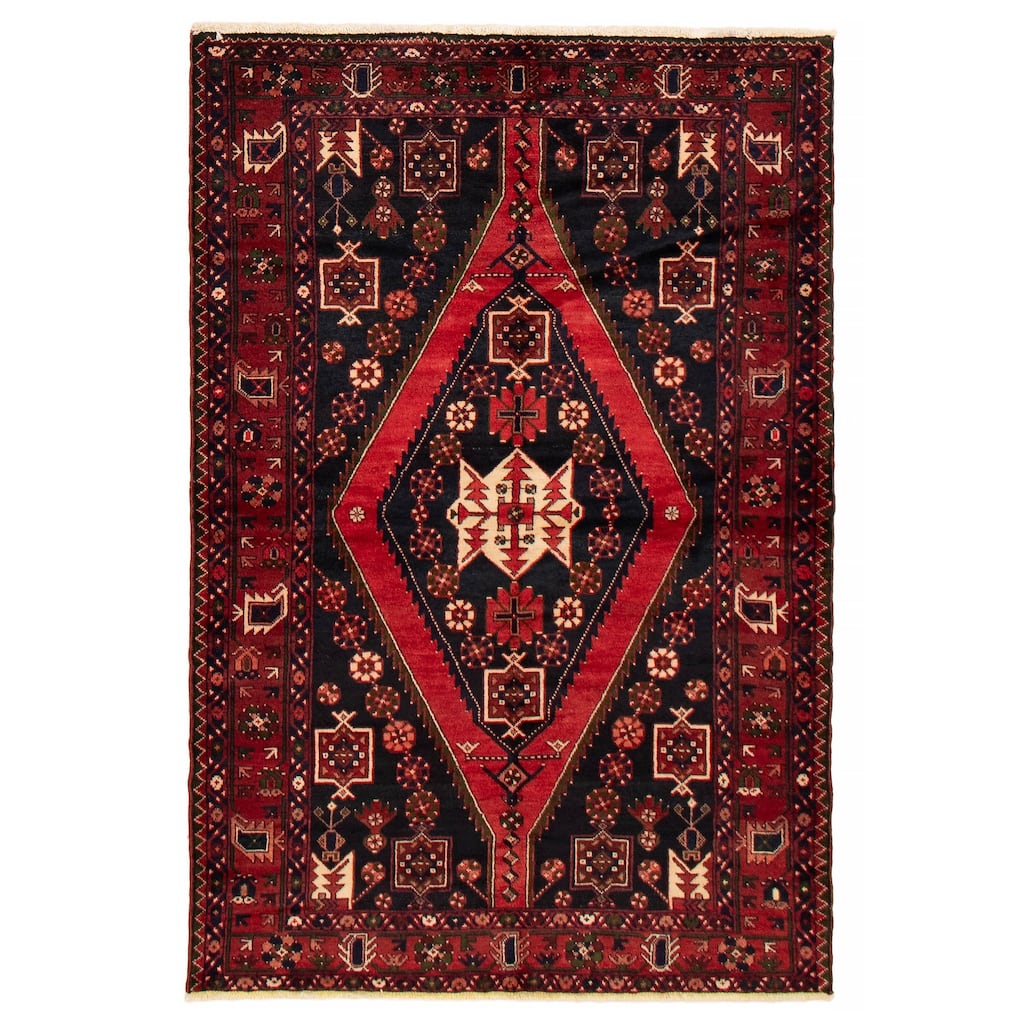 ECARPETGALLERY Hand-knotted Andelz Navy Wool Rug - 4'6 x 6'9