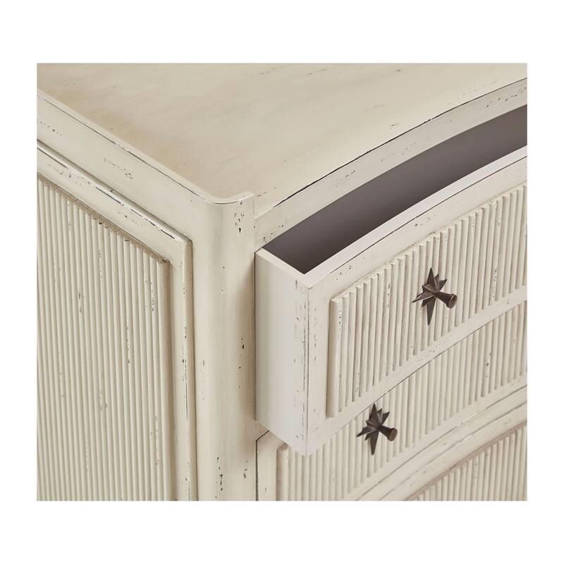 Reeded 36" 3-Drawer Chest, Light Brown