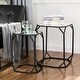 preview thumbnail 3 of 41, Glitzhome Set of 2 Glam Glass Modern Side Table Sofa Table