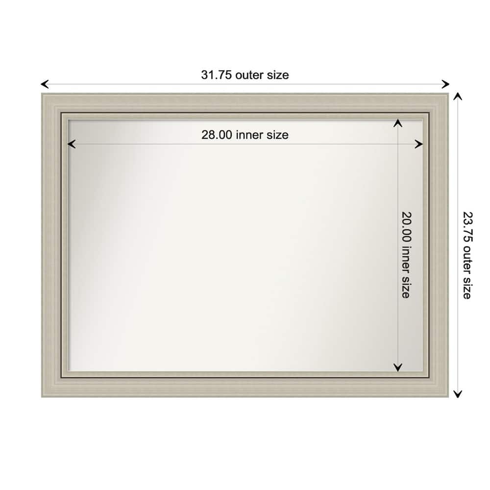 Romano Silver Narrow Framed Non-Beveled Custom Wall Mirror, Bathroom Vanity Mirror