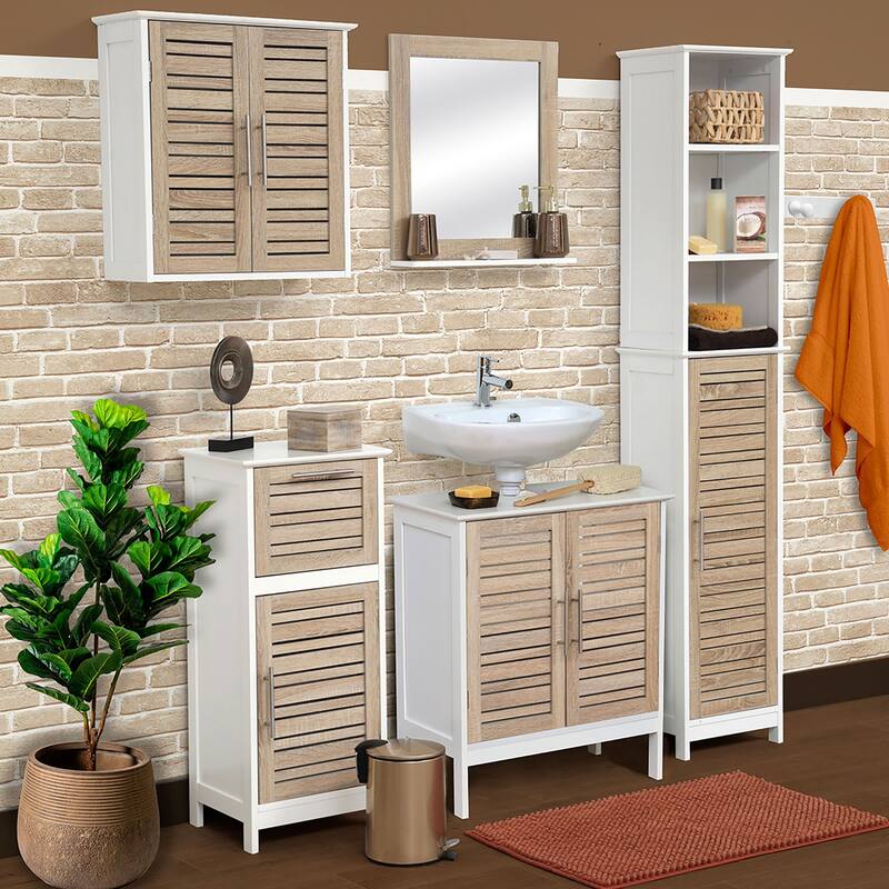 Stockholm Vanity Under-Sink Cabinet Double Vented Doors - 24"L x 11.8"D x 27.9"H