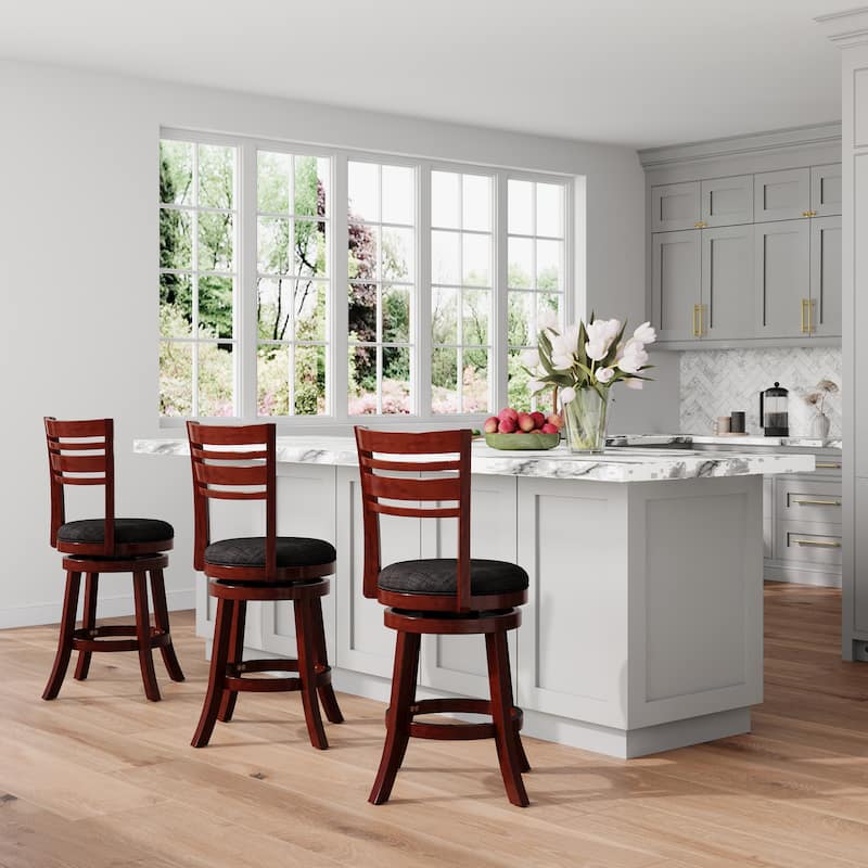 DTY Indoor Living Granby 4-Slat Back Swivel Stool