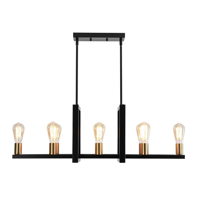 Modern Farmhouse 8-Light Square Frame Kitchen Island Chandelier - 35.8in