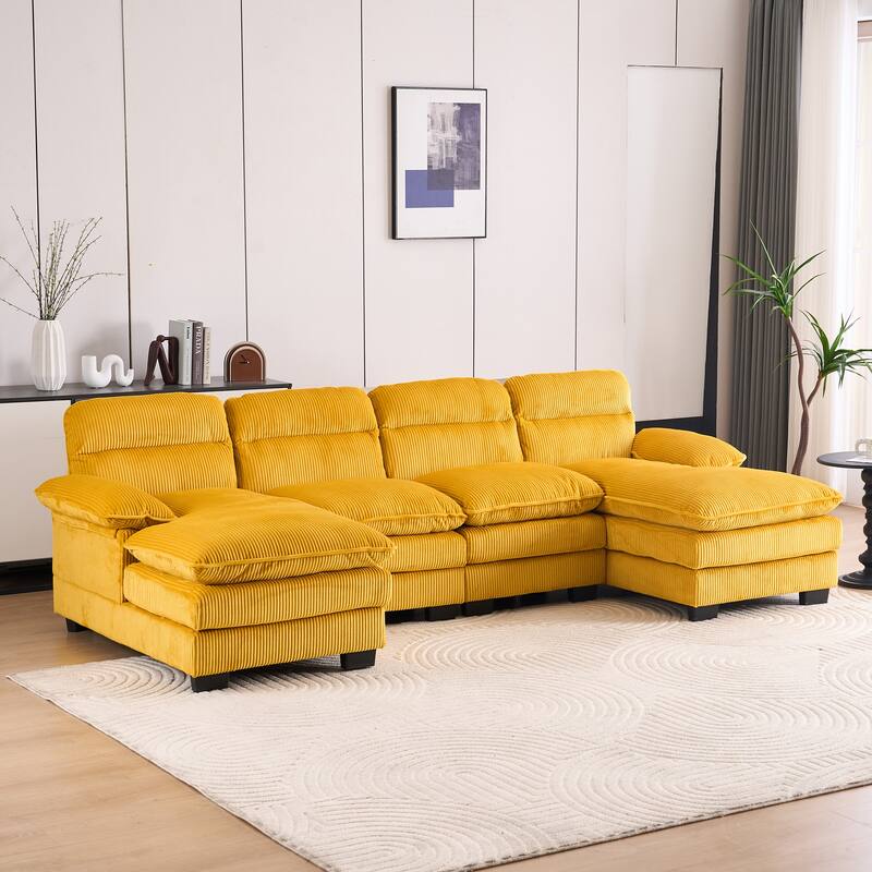 111.8" U-shaped profile sofa, including two single seats and two chaise