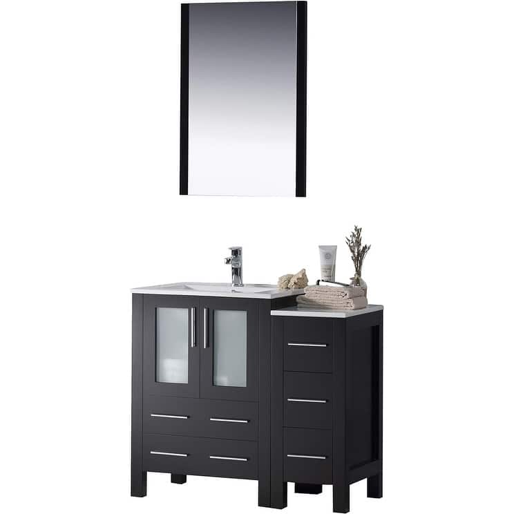 Blossom Sydney 36 Inch Solid Wood Bathroom Vanity with Sink & Cabinet - Espresso
