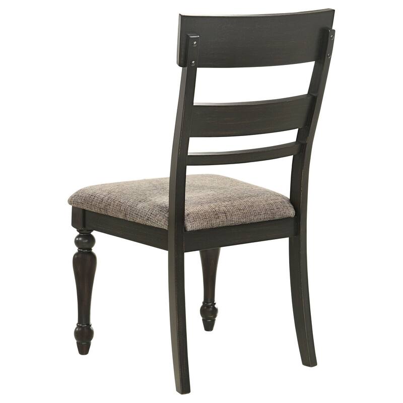 Charcoal Gray/Stone Brown Fabric Upholstered Wood Frame Dining Chair, Set of 2, Sturdy Dining Chair for Dining Rooms - 21.75