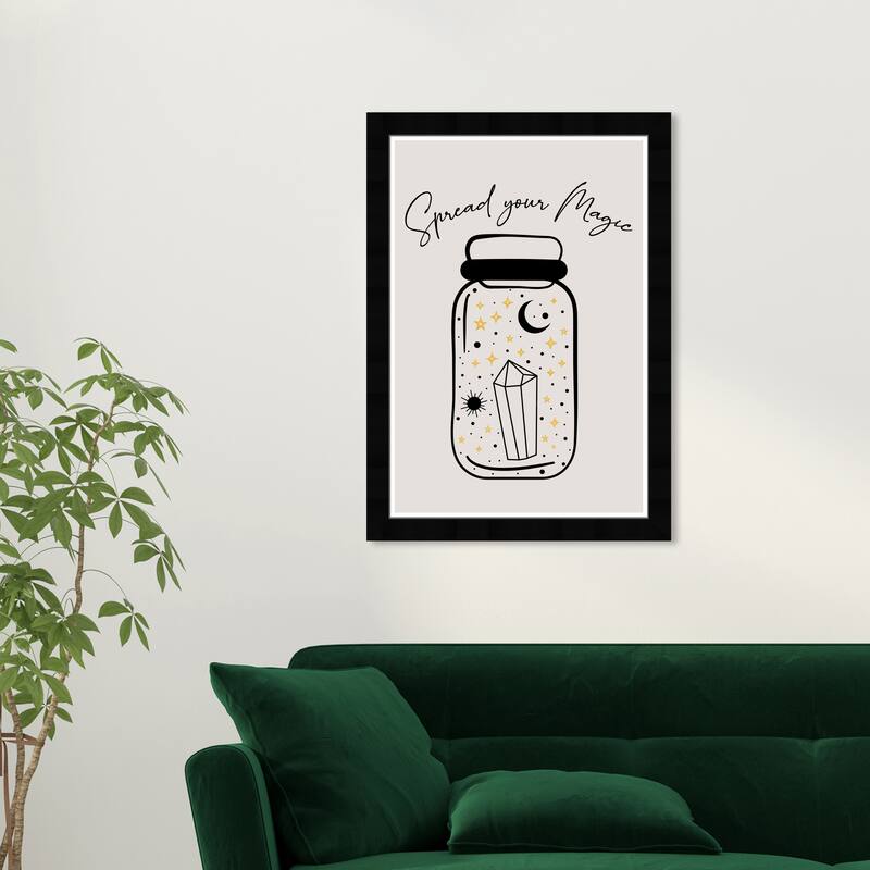 Wynwood Studio Prints Symbols and Objects Spread your magic Black and Bohemian & Eclectic Wall Art Canvas Print - Black