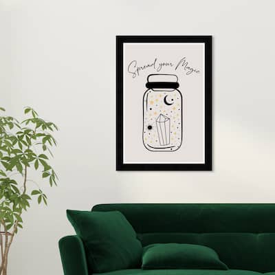 Wynwood Studio Prints Symbols and Objects Spread your magic Black and Bohemian & Eclectic Wall Art Canvas Print