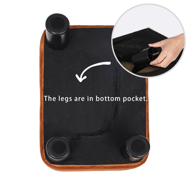 Adeco Footstool Ottoman Fabric Footrest Modern Rectangular Stool