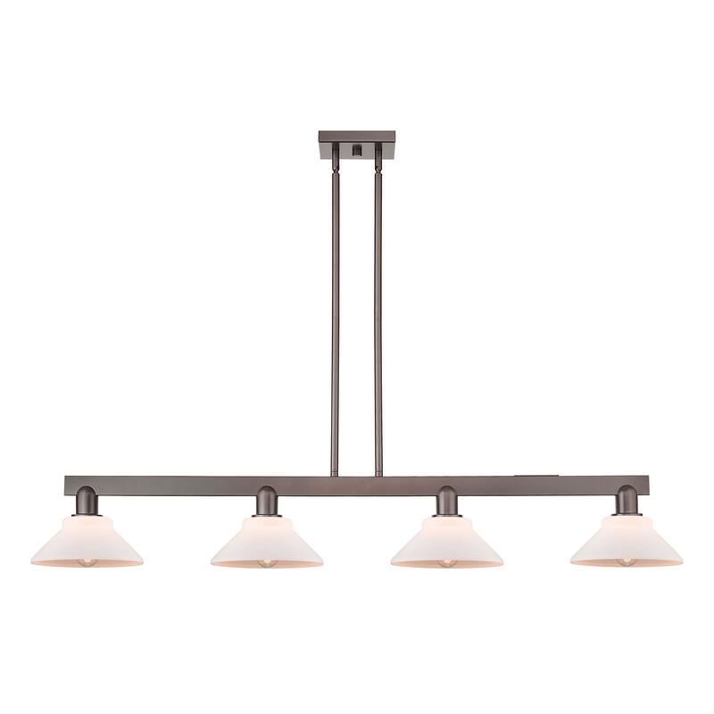 Innovations Lighting Endless Possibilities Arcadia - Orwell - 4 Light 51" Stem Hung Island Light - Antique Brass Finish - Oil Rubbed Bronze