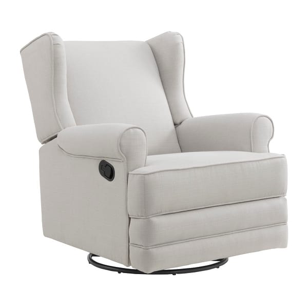 slide 2 of 15, Oxford Baby Teegan Swivel Rocker / Recliner Beige