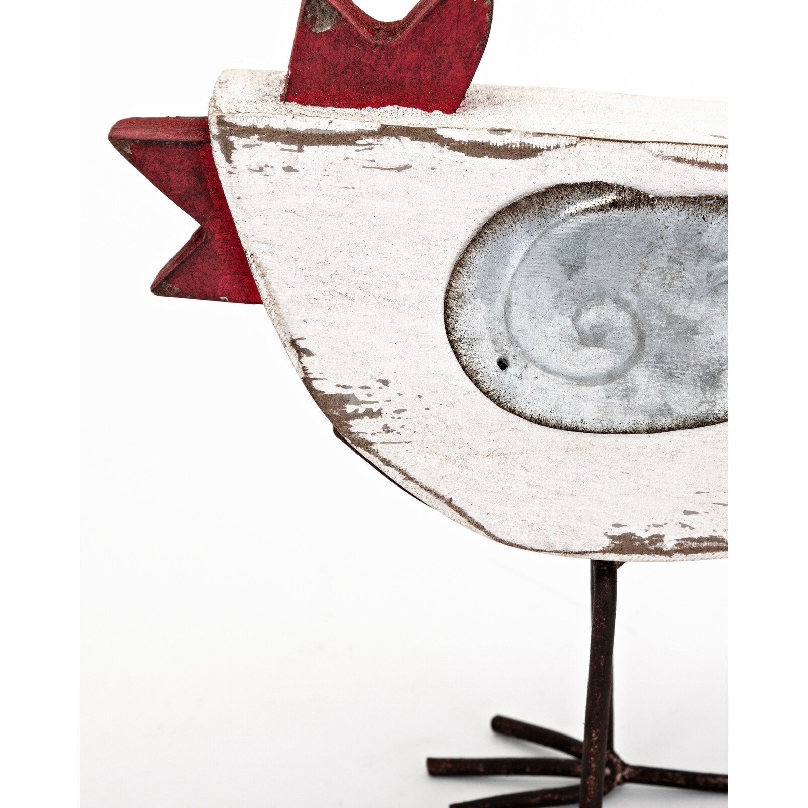 Shop Set Of 2 Black And White Distress Finished Chicken Figures
