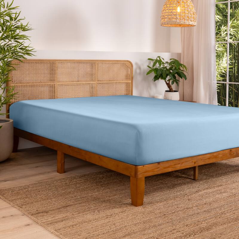 Bare Home Rayon from Bamboo Fitted Sheet - King - Light Blue