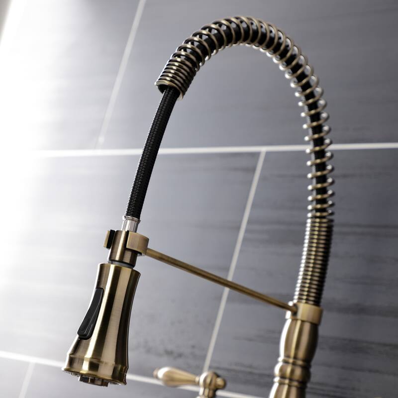 Heritage Two-Handle Deck-Mount Pull-Down Sprayer Kitchen Faucet