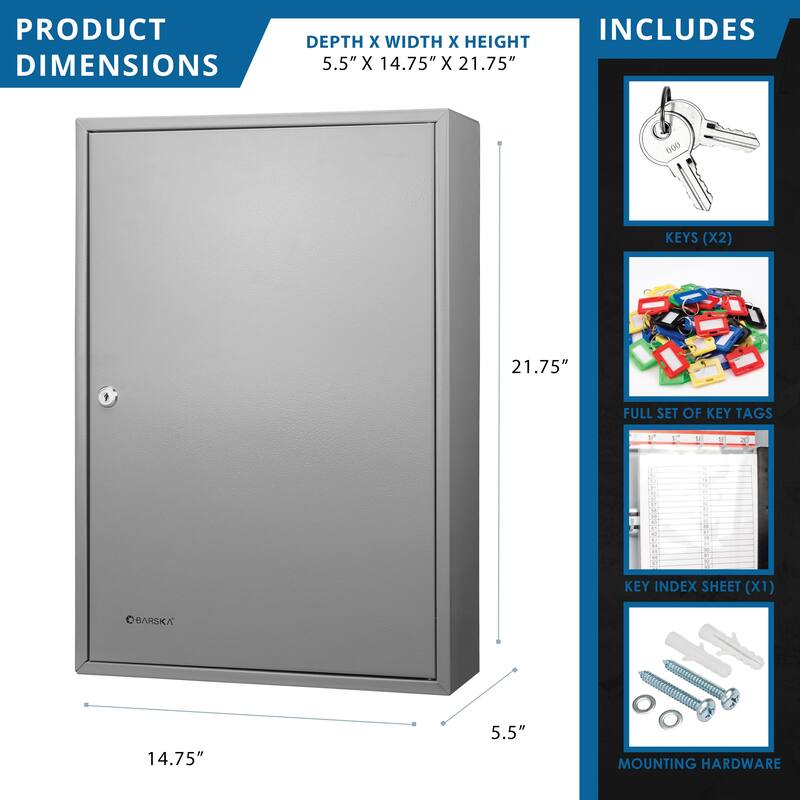 150 Adjustable Key Storage Cabinet with Lock