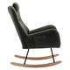 preview thumbnail 3 of 48, Modern Living Room Teddy Fabric Rocking Chair with Pocket and Headrest, Dark Green