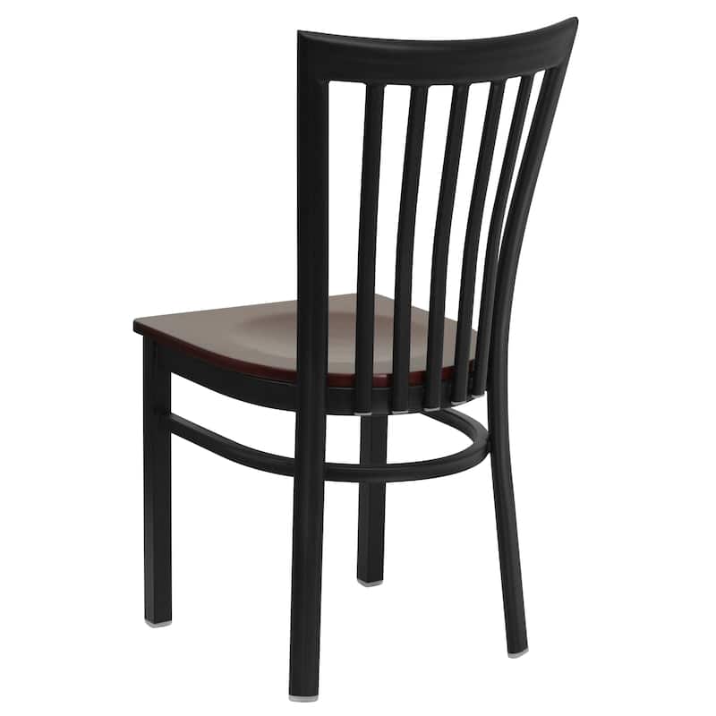 2 Pack School House Back Metal Restaurant Chair - 17.25"W x 18.75"D x 34.75"H - 17.25"W x 18.75"D x 34.75"H