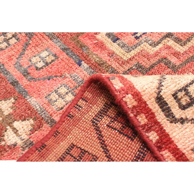 ECARPETGALLERY Hand-knotted Melis Vintage Red Wool Rug - 4'2 x 6'4