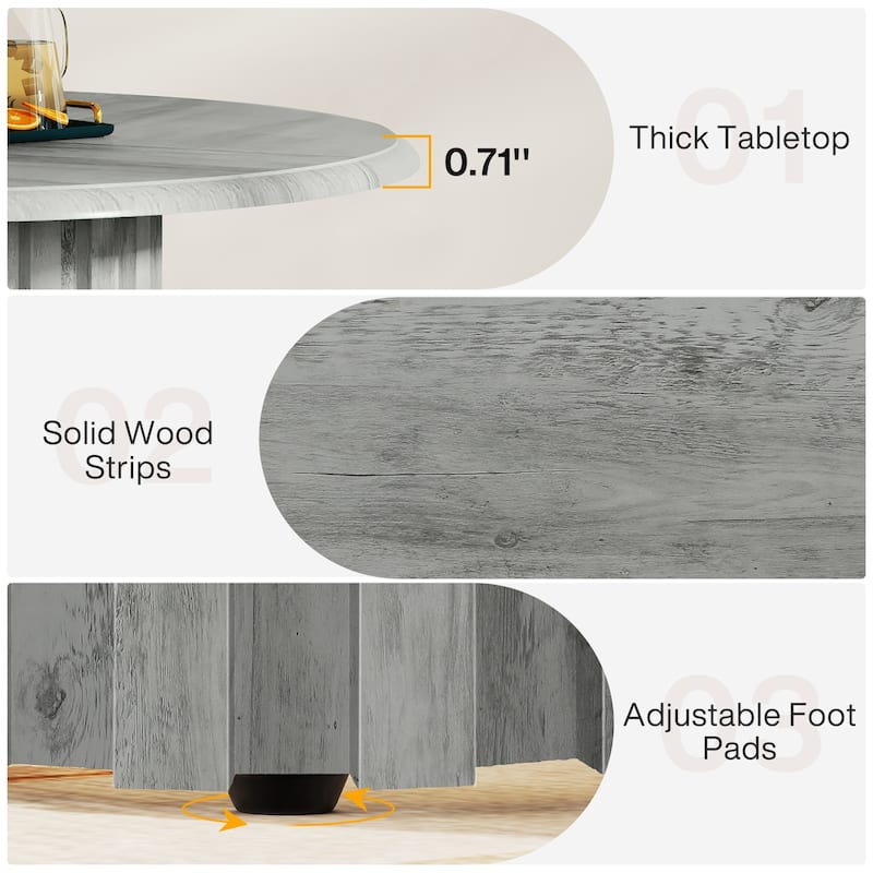 47.24 Inches Round Modern Dining Table for 4 for Dining Room