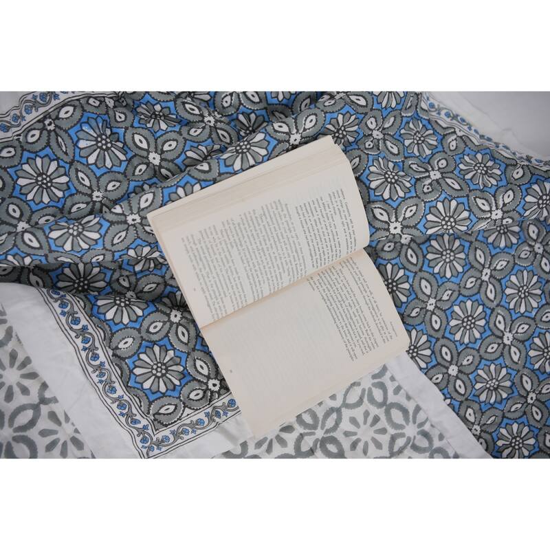 Fabdivine Hand Block Print Artisan Handmade Cotton Quilt Floral