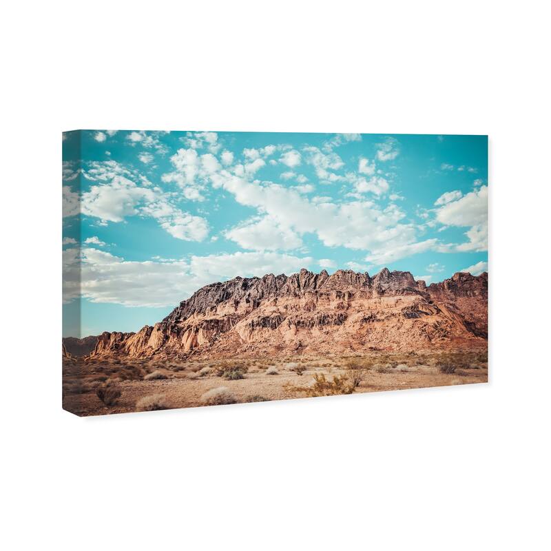 Wynwood Studio Canvas Nature and Landscape Rocky Hills Blue and Rustic Wall Art Canvas Print